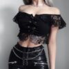 Sexy Lace Gothic Off Shoulder Bardot Top 7