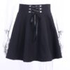 High Waist Pleated Lace Up  Gothic Skirt 2