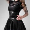Black Retro Gothic Leather Skirt 4
