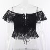 Sexy Lace Gothic Off Shoulder Bardot Top 2