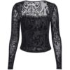 Vintage Sexy Black Gothic Mesh Long Sleeve Top 5