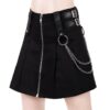 Gothic High Waist Zipper Iron Chain Short Skirt  4