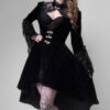 Enigmatic Vintage Black Velvet Gothic Dress  7