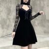 Elegant Vintage Gothic Velvet Dress 3