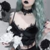 Gothic Vintage Aesthetic Lace Velvet Camisole Top 12