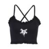 Summer Gothic Pentagram Print Black Camisole Top 5
