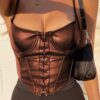 PU Leather Gothic Sexy Cami Top 4