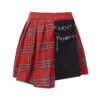 Red Plaid Pleated High Waist Gothic Mini Skirt 6