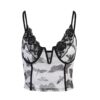 Vintage Butterfly Print Sexy Gothic Style Trim Cami Top 4