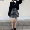 Casual Gothic Plaid Pleated Mini Skirts 5