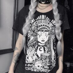 Gothic Witch Print Long Tee 2