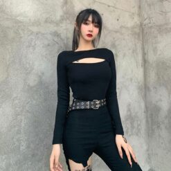 Long Sleeve Gothic Sexy Top 1