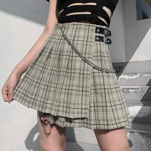 High Waist Plaid Summer Skirt 8