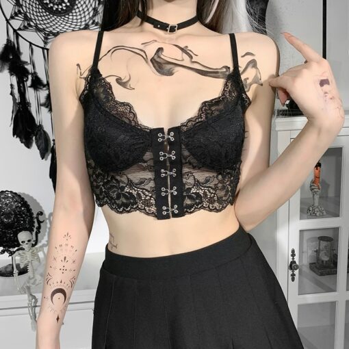 Aesthetic Gothic Sexy Lace Camisole Top 8