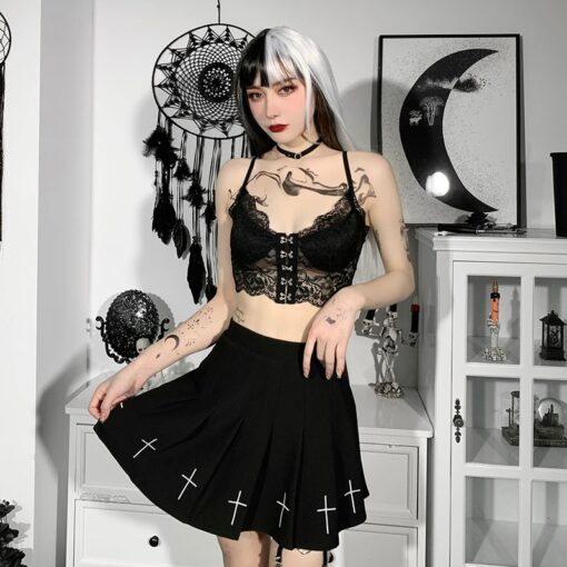 Aesthetic Gothic Sexy Lace Camisole Top 4