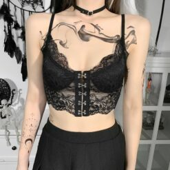 Aesthetic Gothic Sexy Lace Camisole Top 1
