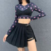 Asymmetrical Gothic Black Streetwear Skirt 5