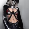 Gothic Sexy Skeleton Print with Mask Hooded Hoodie 1