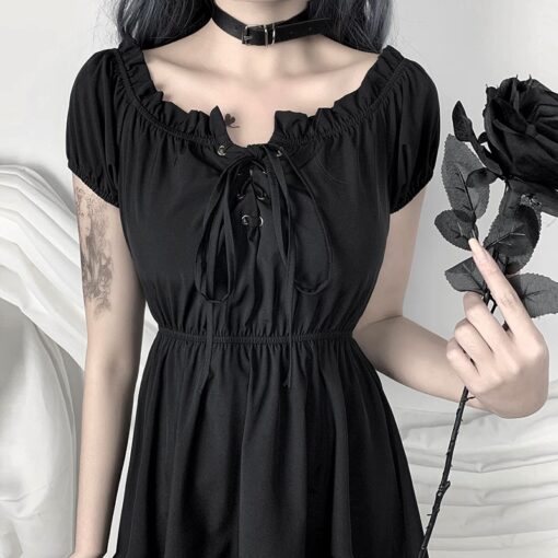 Casual Off Shoulder Gothic Dress 3