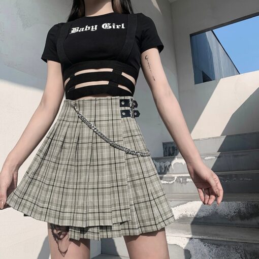 High Waist Plaid Summer Skirt 4