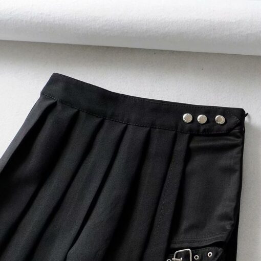 Asymmetrical Gothic Black Streetwear Skirt 3
