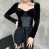 Aesthetic Vintage Lace Goth Long Sleeve Top 2