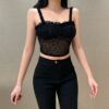 Aesthetic Sexy Floral Mesh Camisole Top 2