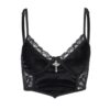 Vintage Sexy Black Aesthetic Gothic with Cross Lace Camisole Top 5