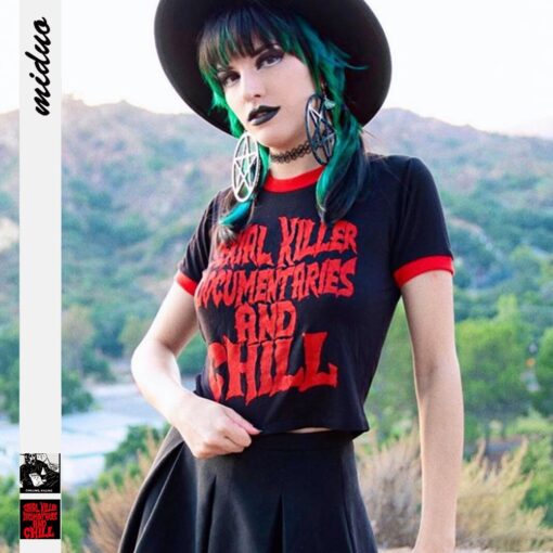 Gothic Red Letter Printed T-Shirt 1