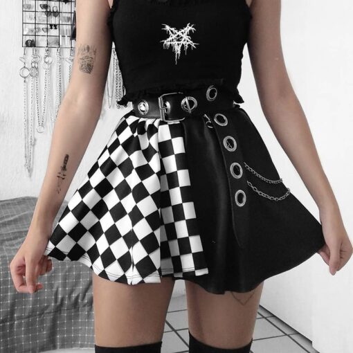 Gothic Plaid Unique Style Mini Skirt 8