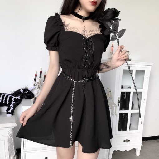 Black Gothic Elegant Dress  2