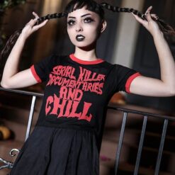Gothic Red Letter Printed T-Shirt 9