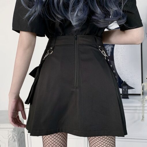 Gothic Morden Black High Waist Mini Skirt 4