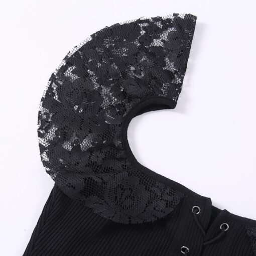 Sexy Lace Gothic Off Shoulder Bardot Top 3