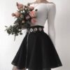 Gothic Ring Zipper High Waist A-line Skirt 3