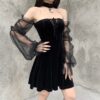 Gothic Vintage Aesthetic Long Sleeve Mesh Dress 2