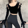 Aesthetic Goth Lace Long Sleeve Crop Top 4