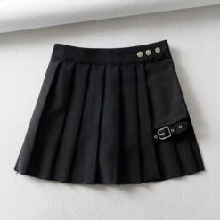 Asymmetrical Gothic Black Streetwear Skirt 1