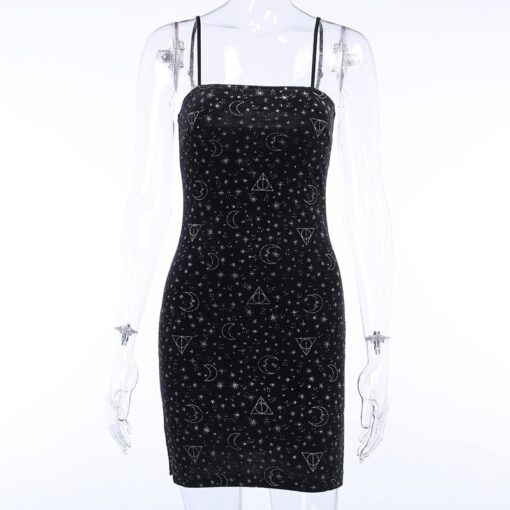 Adorable Gothic Moon Star Triangle Dress  4
