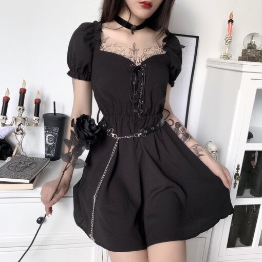 Black Gothic Elegant Dress  8