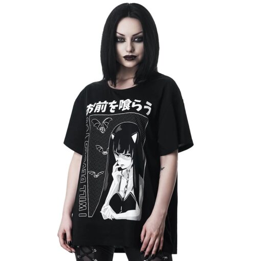 Harajuku Gothic Printed Oversize T-Shirt 2
