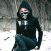 Gothic Sexy Skeleton Print with Mask Hooded Hoodie 2