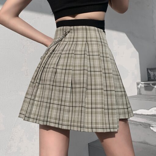 High Waist Plaid Summer Skirt 3