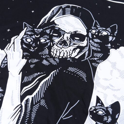 Gothic Grunge Punk Skull Printed Long Top 5