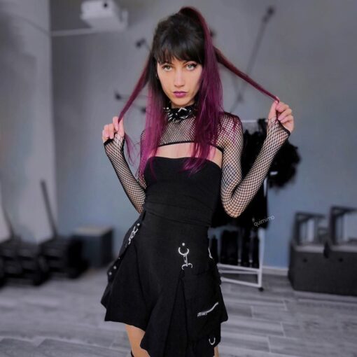 Gothic Morden Black High Waist Mini Skirt 2