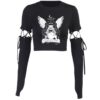 Gothic Witch Printed Long Sleeve Crop Top 5