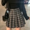 Gothic High Waist Plaid Pleated Sexy Skirt 3