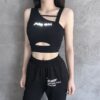 Baby Girl Letter Print Reflective Style Crop Top 3