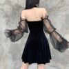 Gothic Vintage Aesthetic Long Sleeve Mesh Dress 4