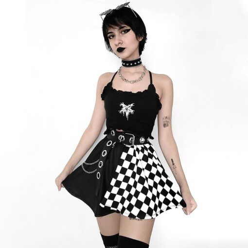 Gothic Plaid Unique Style Mini Skirt 3